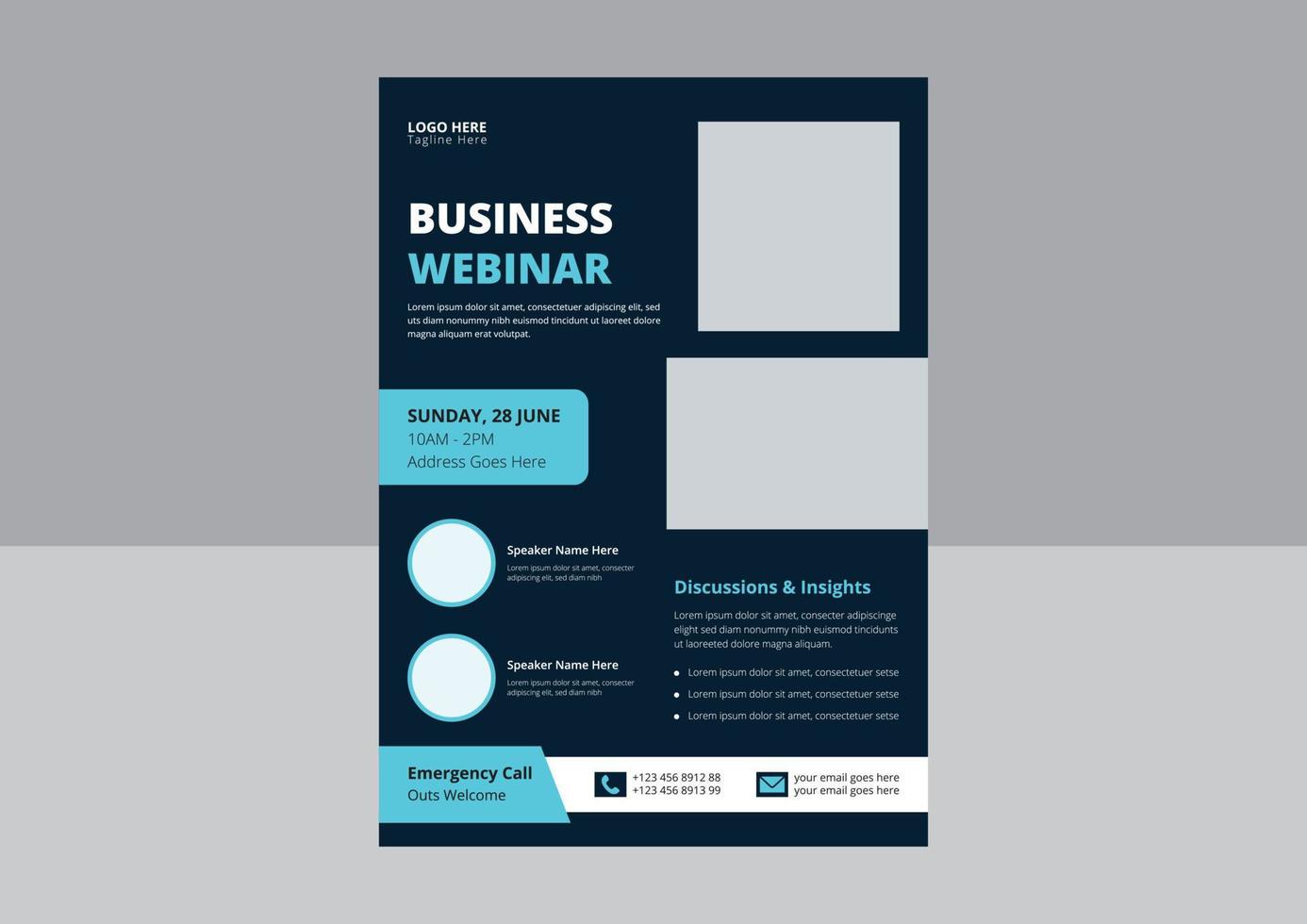 Business Webinar Flyer Template. Online webinar flyer leaflet design. Webinar Conference flyer poster design. vector