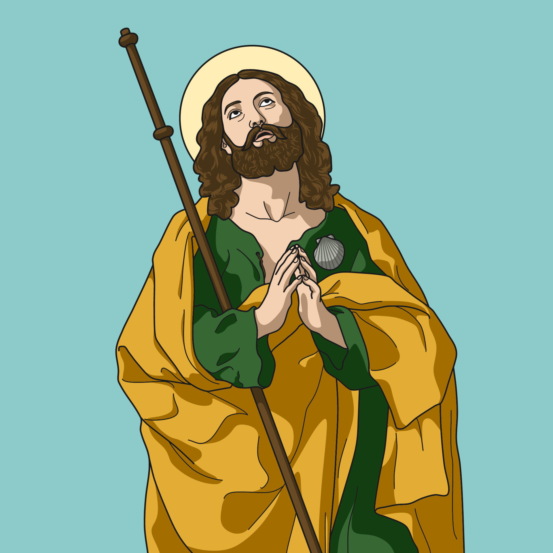 Saint James the Greater Apostle Colored Vector Illustration 8962413 Vector  Art at Vecteezy