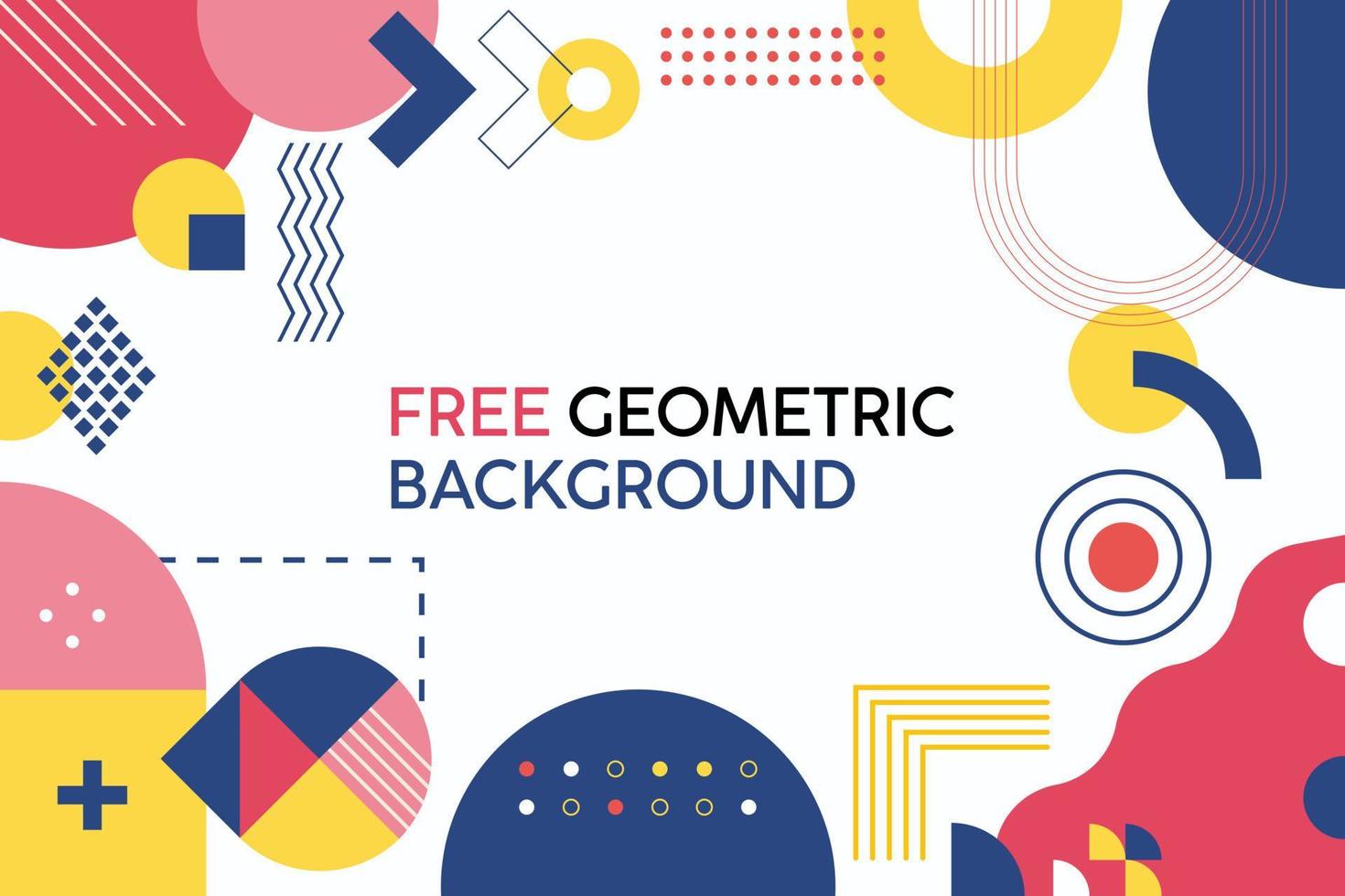 flat design with geometric concept background free vector