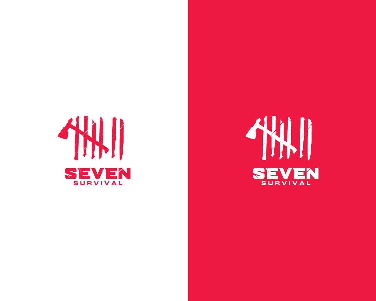 concepto de diseño de logotipo de siete supervivencias vector