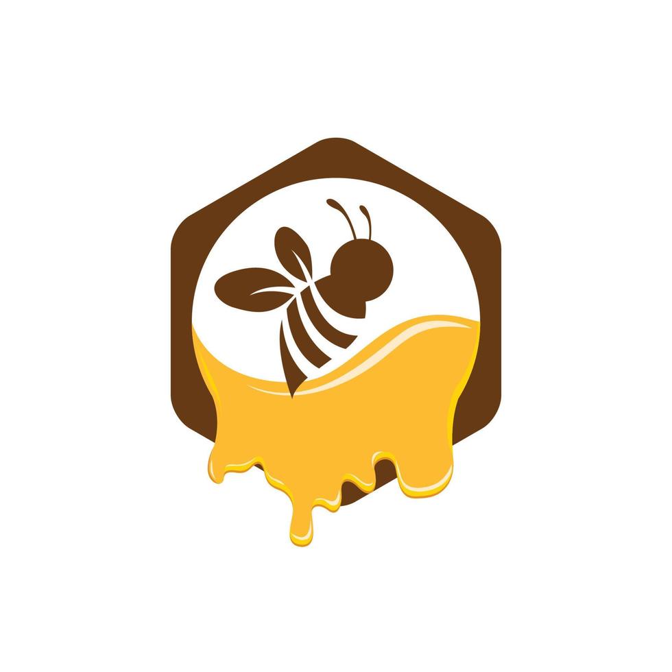 concepto de diseño de logotipo de abeja de miel vector