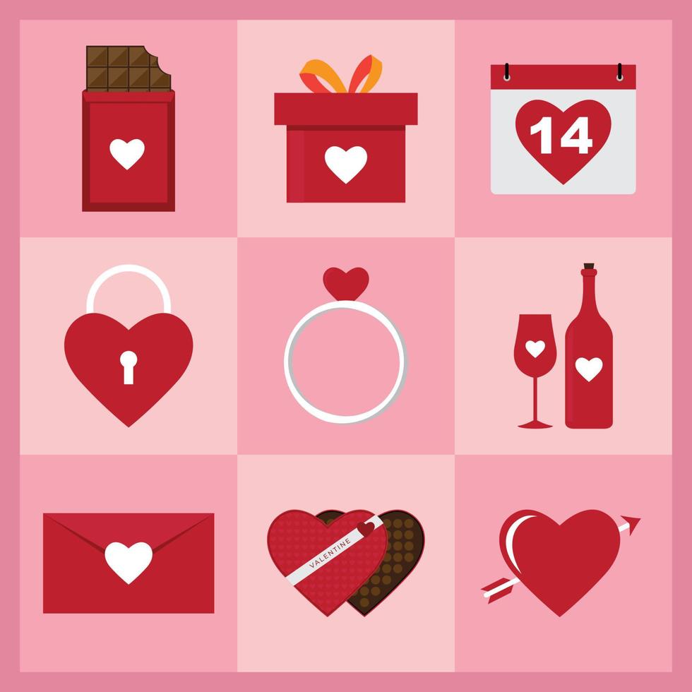 icono de san valentín diseño plano vector