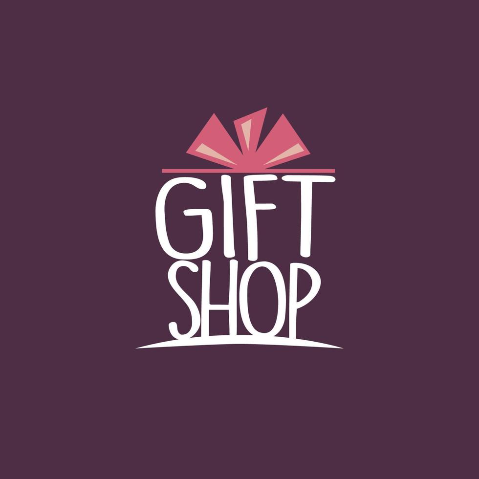 concepto de diseño de logotipo de tienda de regalos vector