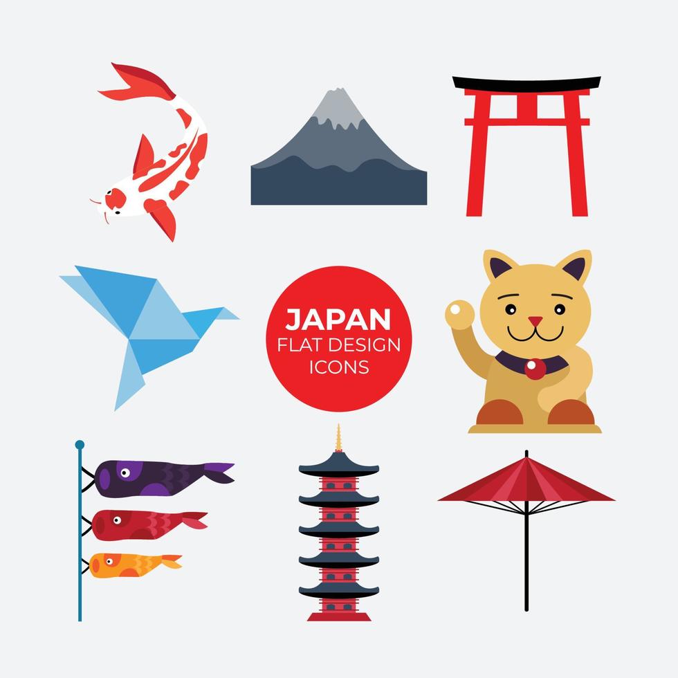 Japan icon design template vector