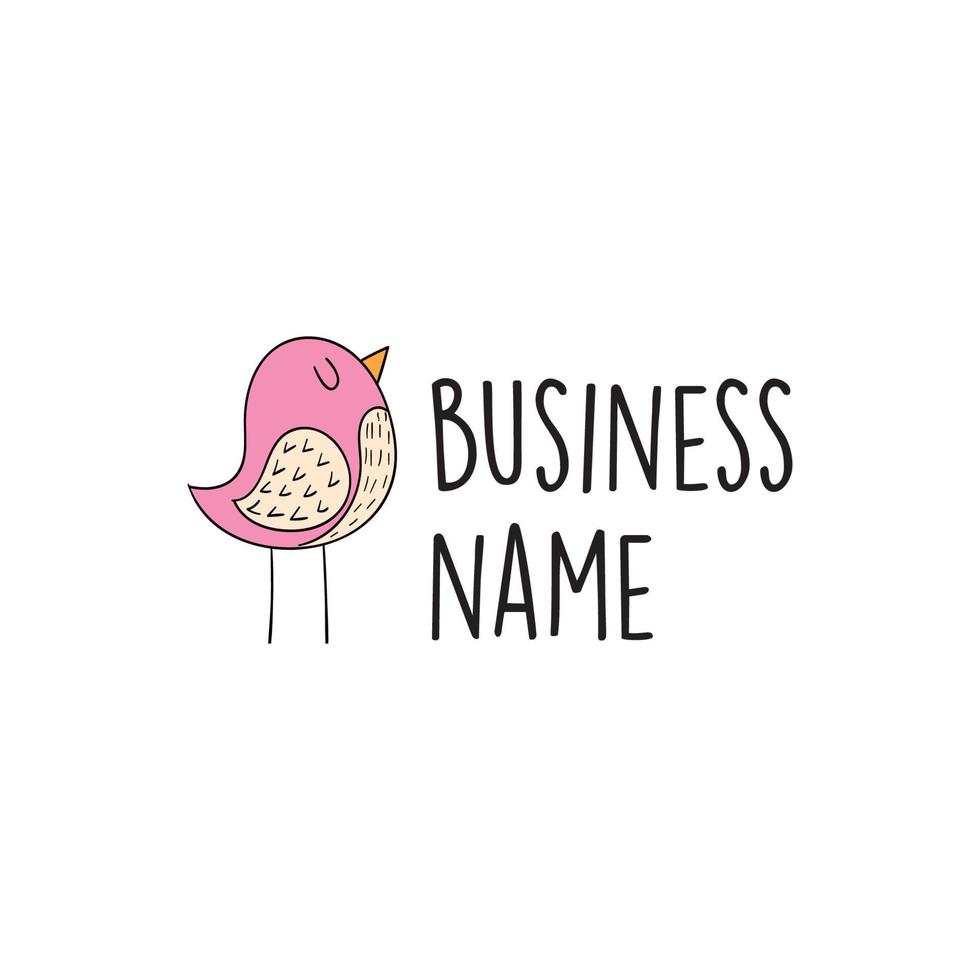 Cute bird logo design concept vector