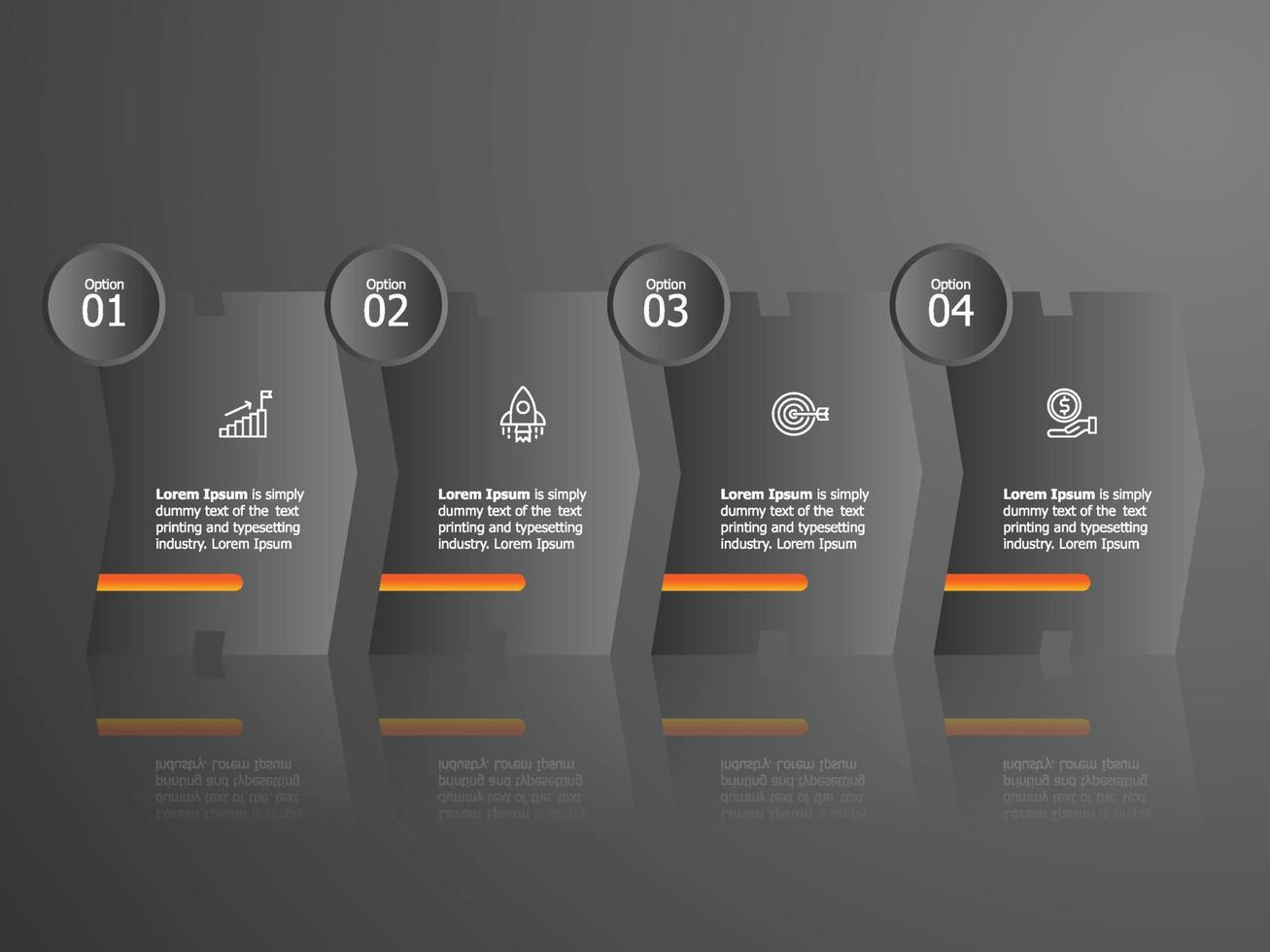 abstract horizontal timeline infographics element vector
