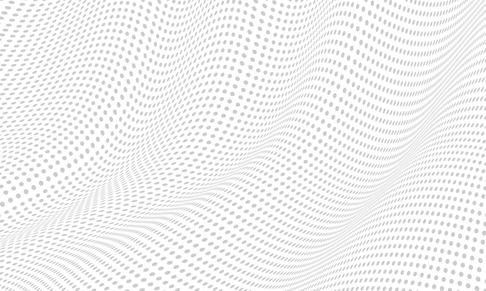 Abstract grey circle dots wave pattern on white design modern technology background vector