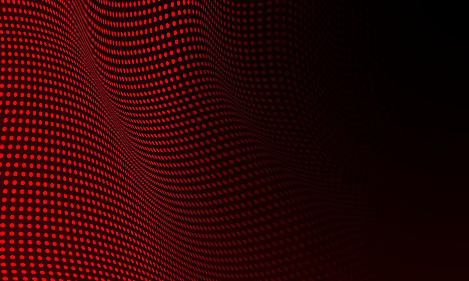 Abstract red circle dots wave pattern on black design modern technology background vector