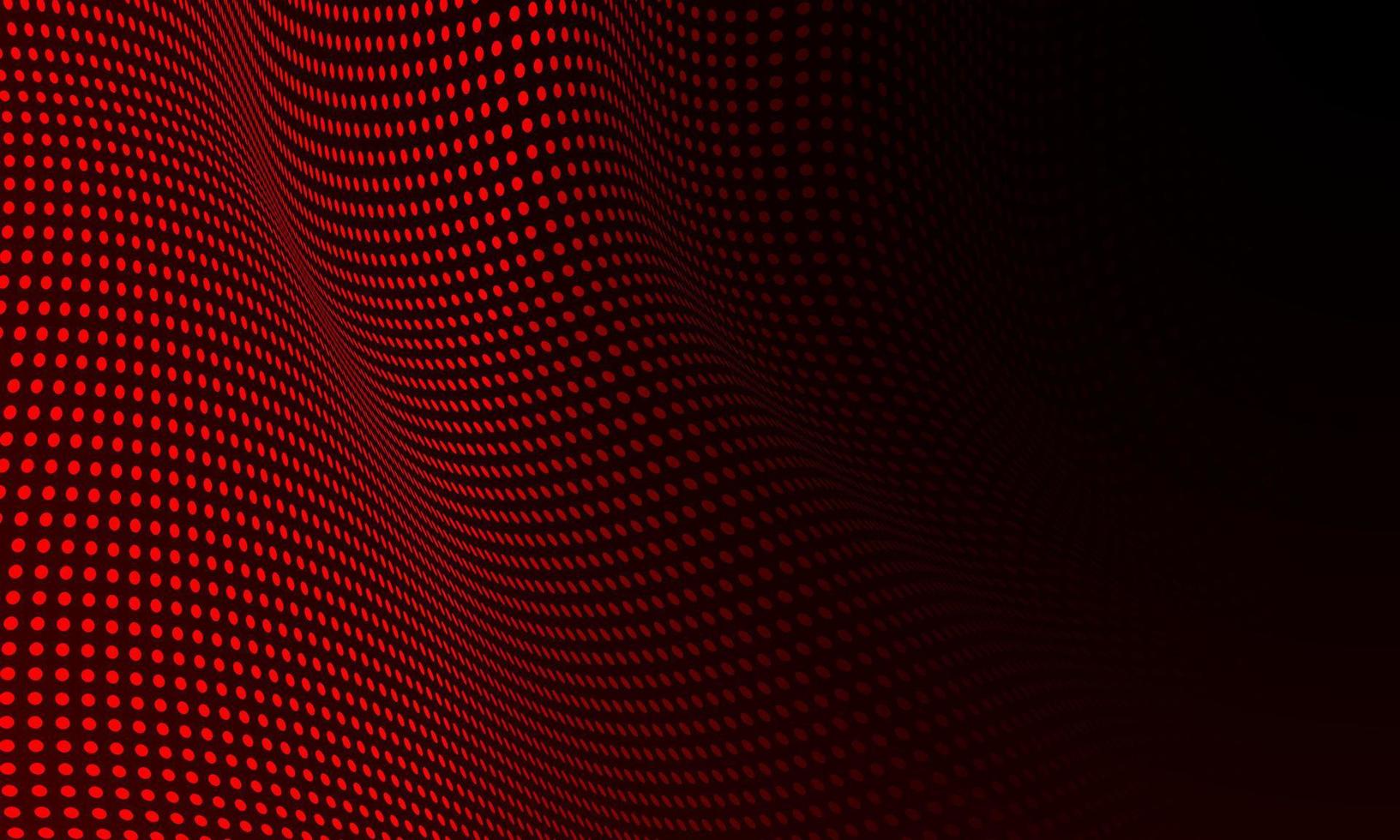 Abstract red circle dots wave pattern on black design modern technology background vector