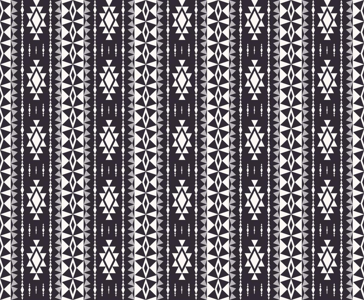 Ethnic aztec geometric shape stripes pattern black and white color seamless background. Use for fabric, textile, interior decoration elements, upholstery, wrapping. vector