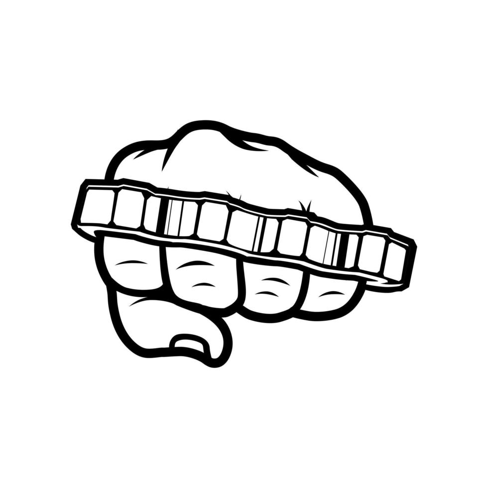 Fist and knuckles, Design element for logo, poster, card, banner, emblem, t shirt. Vector illustration