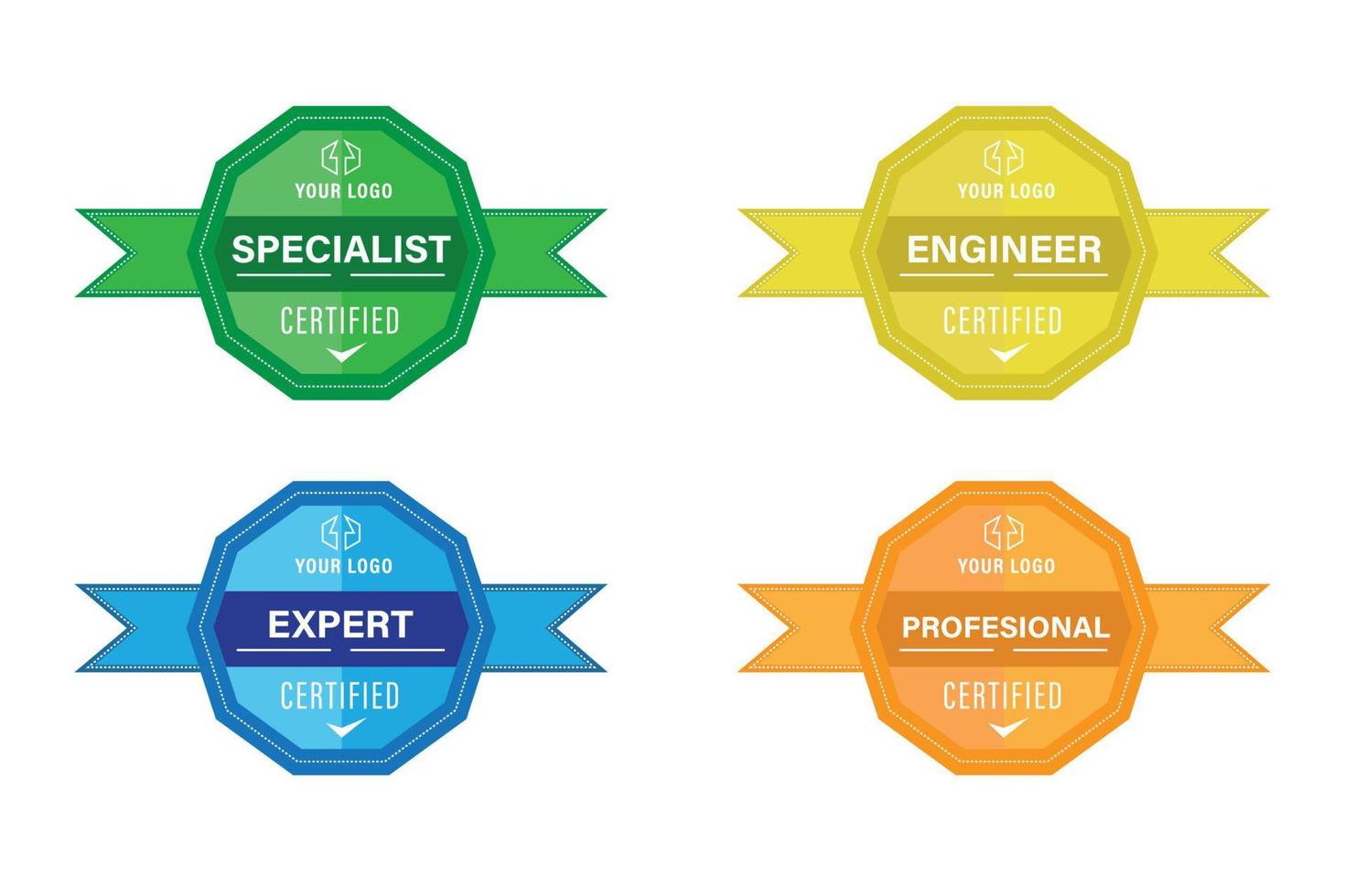 conjunto de certificados de distintivos de formación empresarial basados en criterios. vector