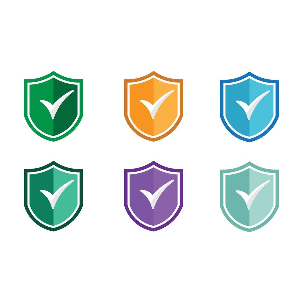 Shield check mark logo icon design template, collection vector illustration.