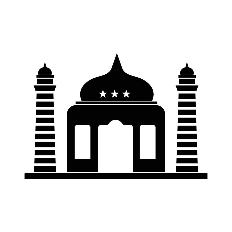 Vector illustration of a muslim mosque silhouette