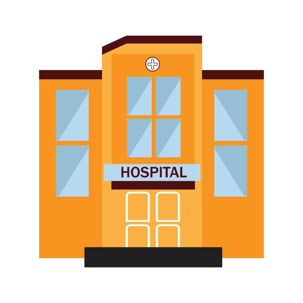 edificio del hospital, icono médico. vector