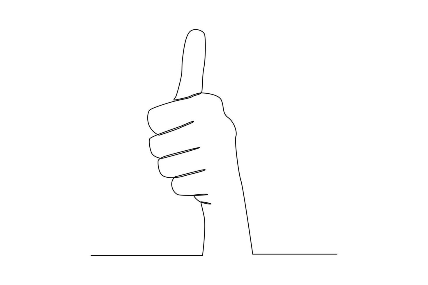 Continuous one line drawing hand showing thump up. Satisfaction customer concept. Single line draw design vector graphic illustration.