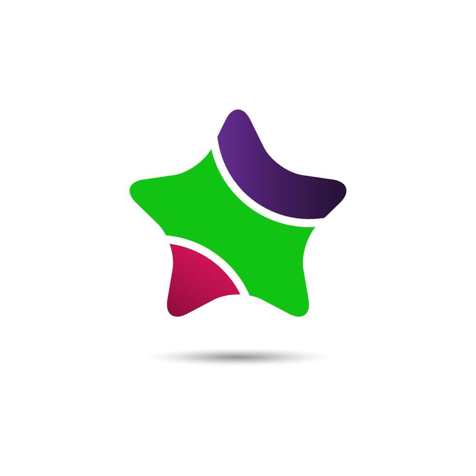 Colorful star icon on white background. Vector Illustration.