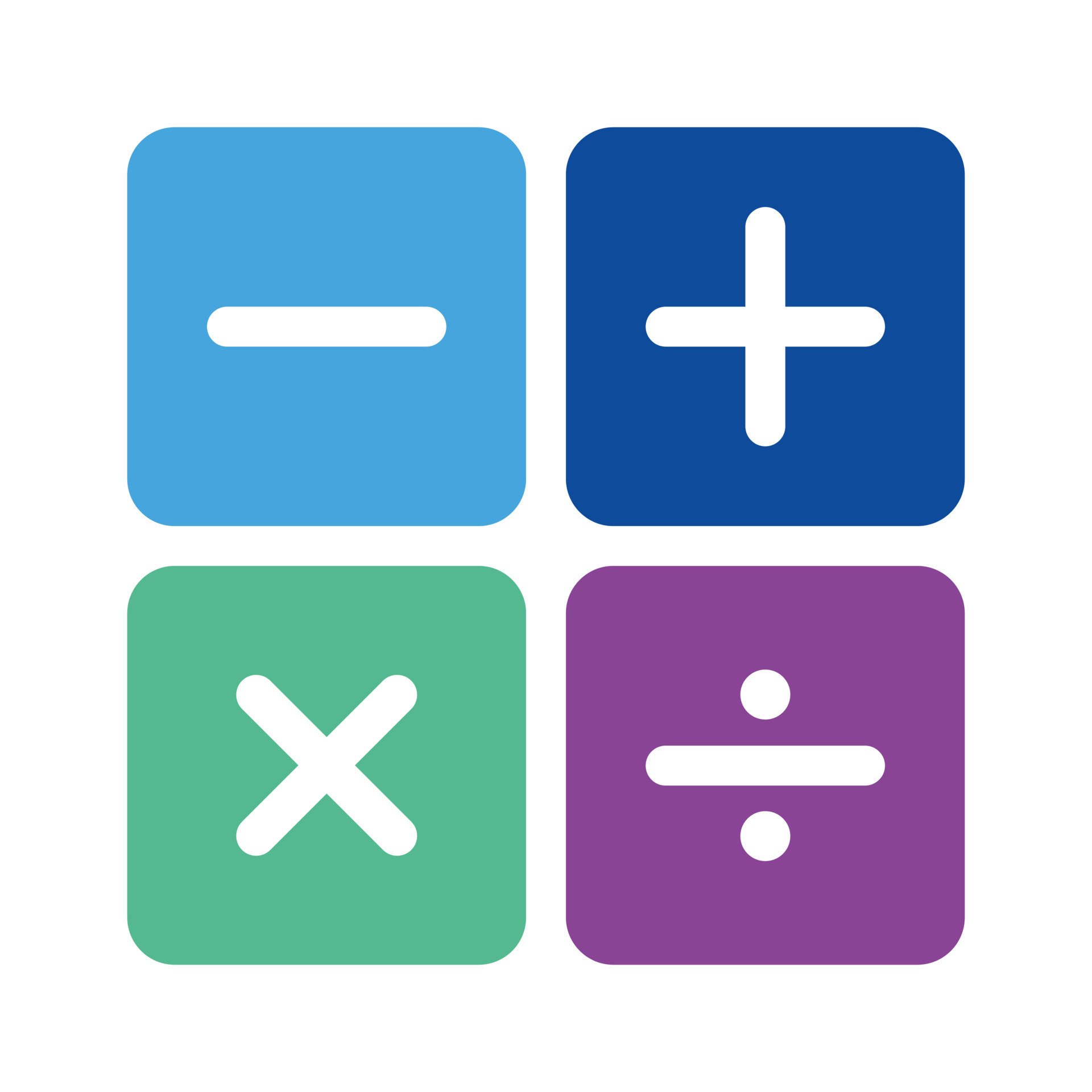 nevø Duchess Åben Mathematics. Full color calculator icon for calculator app interface  design. Blue, Dark blue, green, purple. Slightly rounded basic elements of  graphic design. plus, minus, times equal. 8963089 Vector Art at Vecteezy