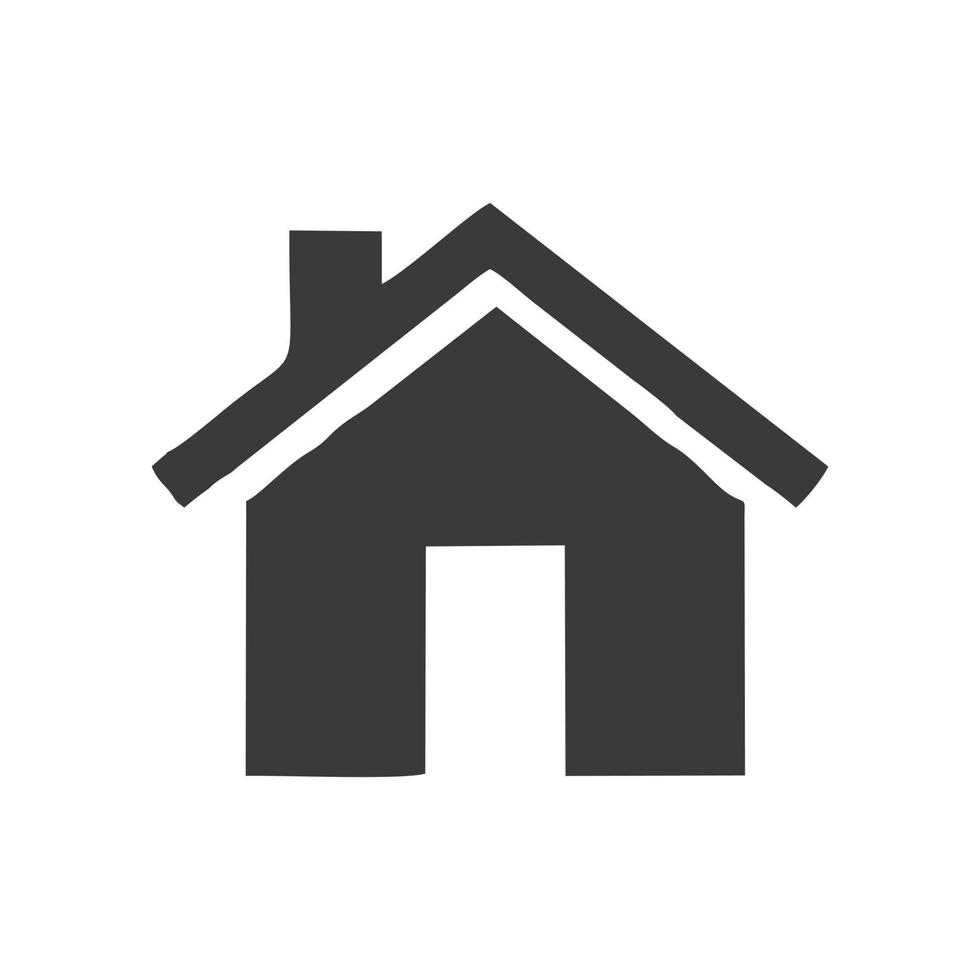 Small house. Vector icon in black on white background. Flat simple symbol. Pictogram illustration. Editable vector illustration in EPS10