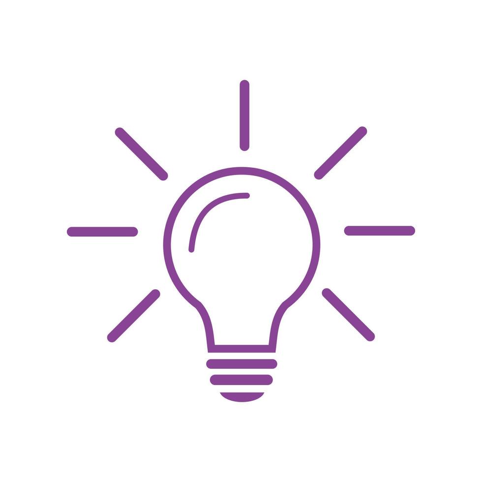Effective thinking concept light bulb solution icon with innovation idea. Isolated solution symbol. Creative idea symbol vector