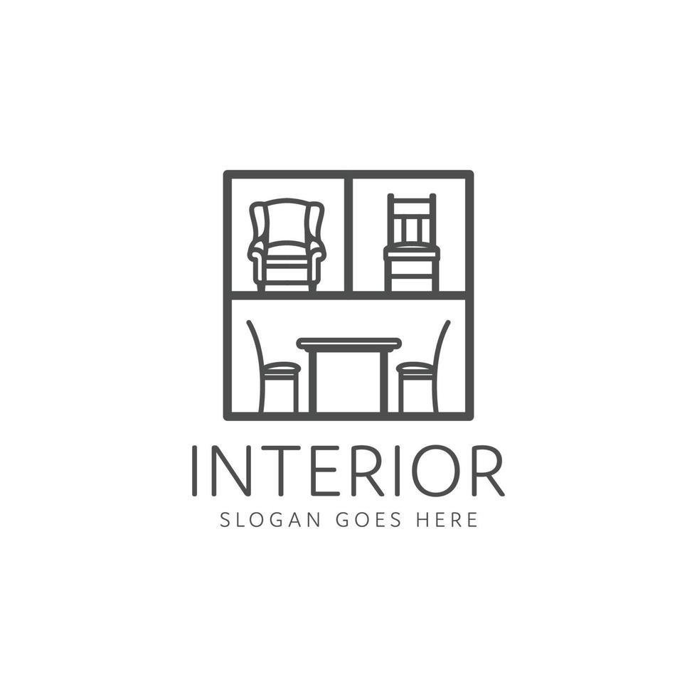 room decoration interior logo design vector
