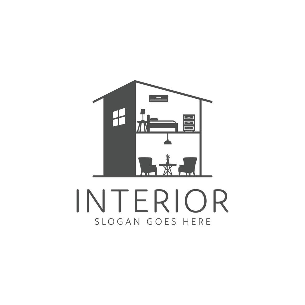 diseño de logotipo interior de decoración del hogar vector