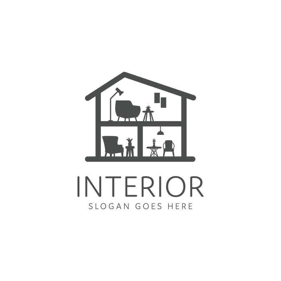 diseño de logotipo interior de decoración del hogar vector
