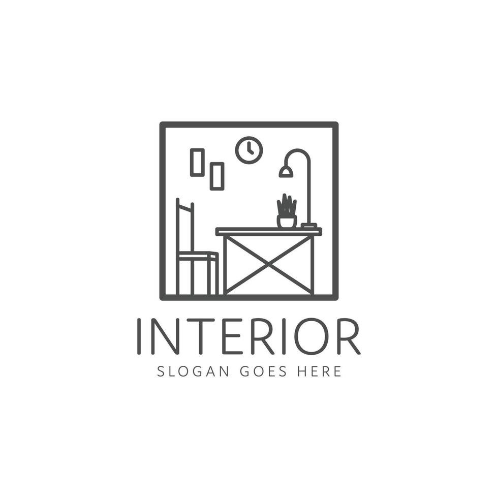 room decoration interior logo design vector