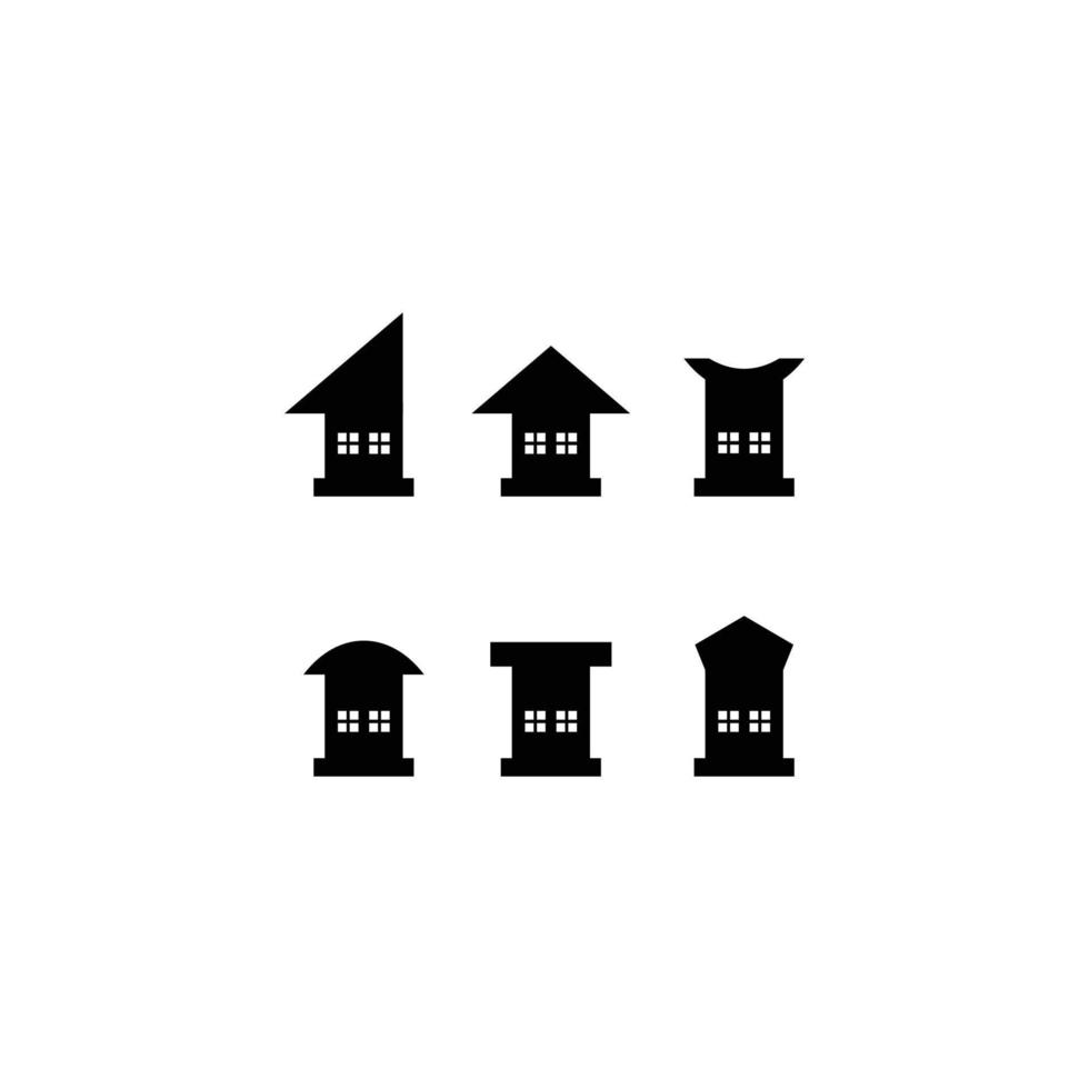 icon set of various shapes of the house vector