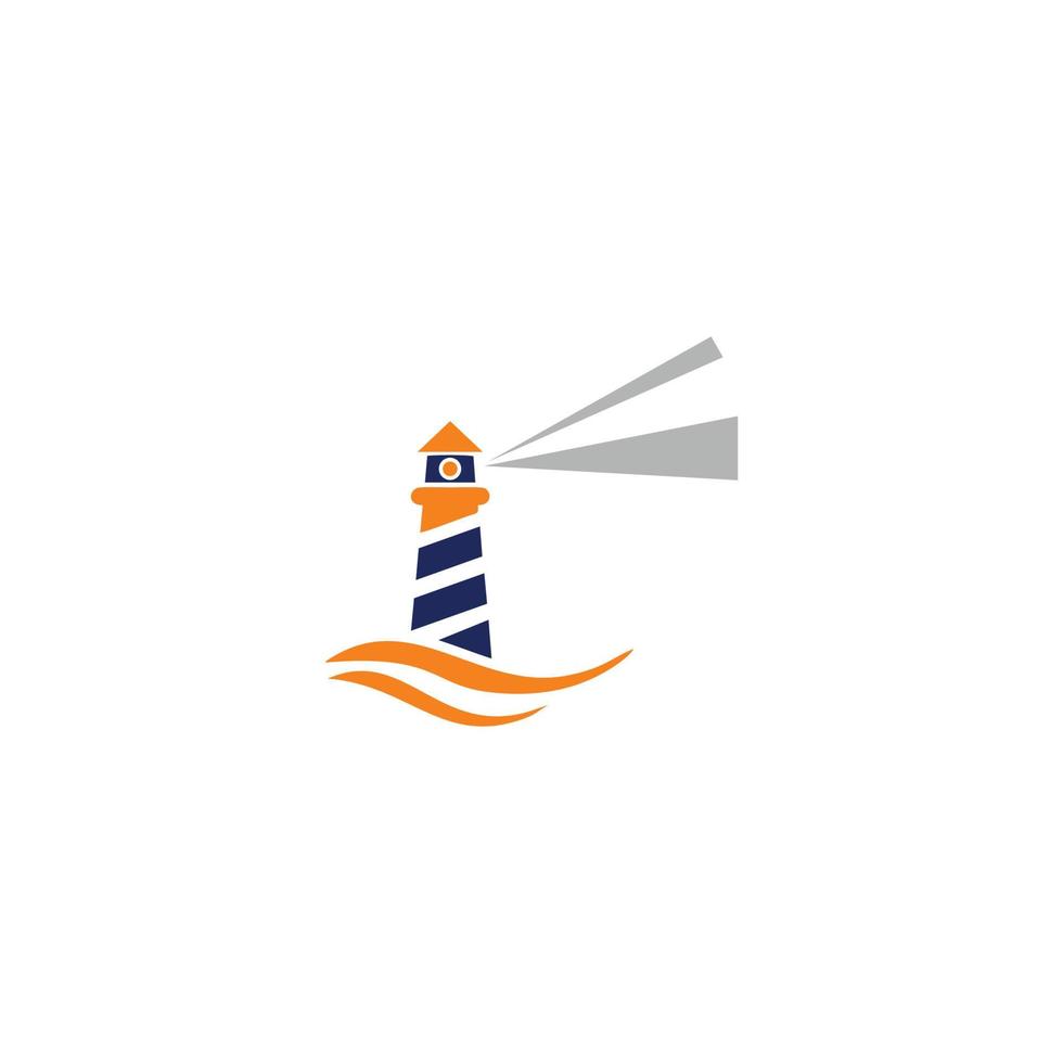 lighthouse logo on the sea vector