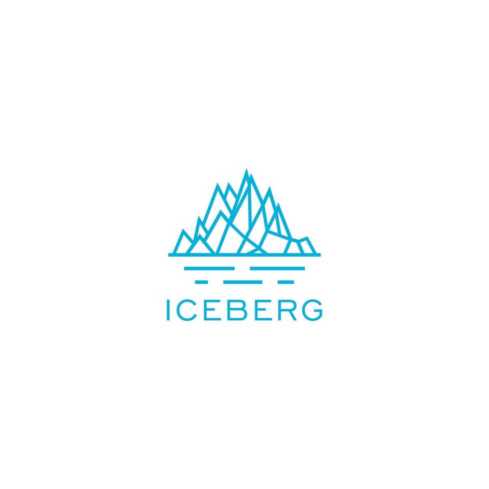 logotipo abstracto de iceberg azul vector