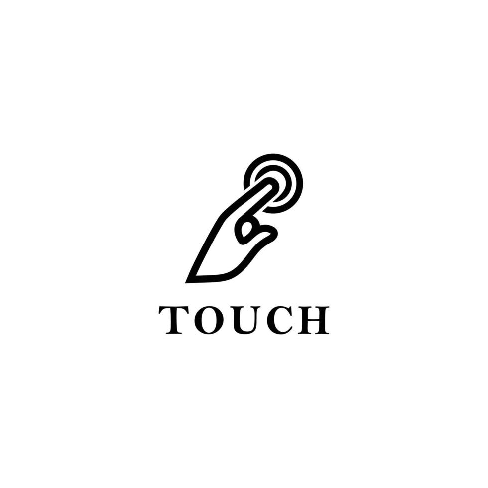 hand touching flat icon logo vector