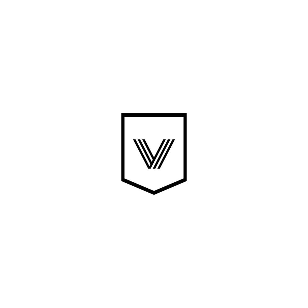 letter V logo with stripes vector