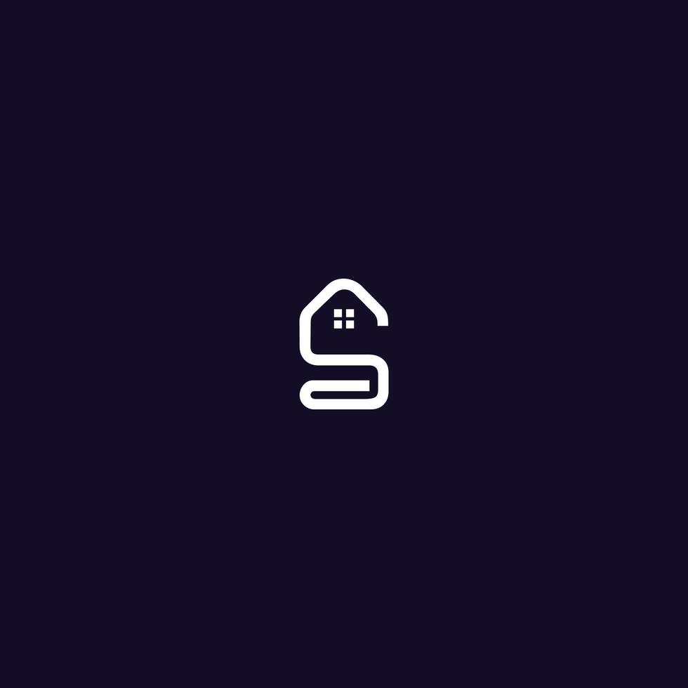 abstract letter s logo in the shape of a house vector