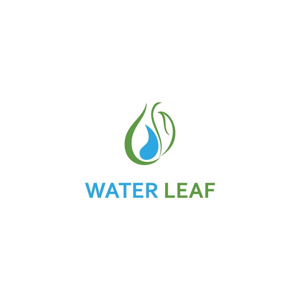 logotipo abstracto verde y azul de hojas frescas y agua vector