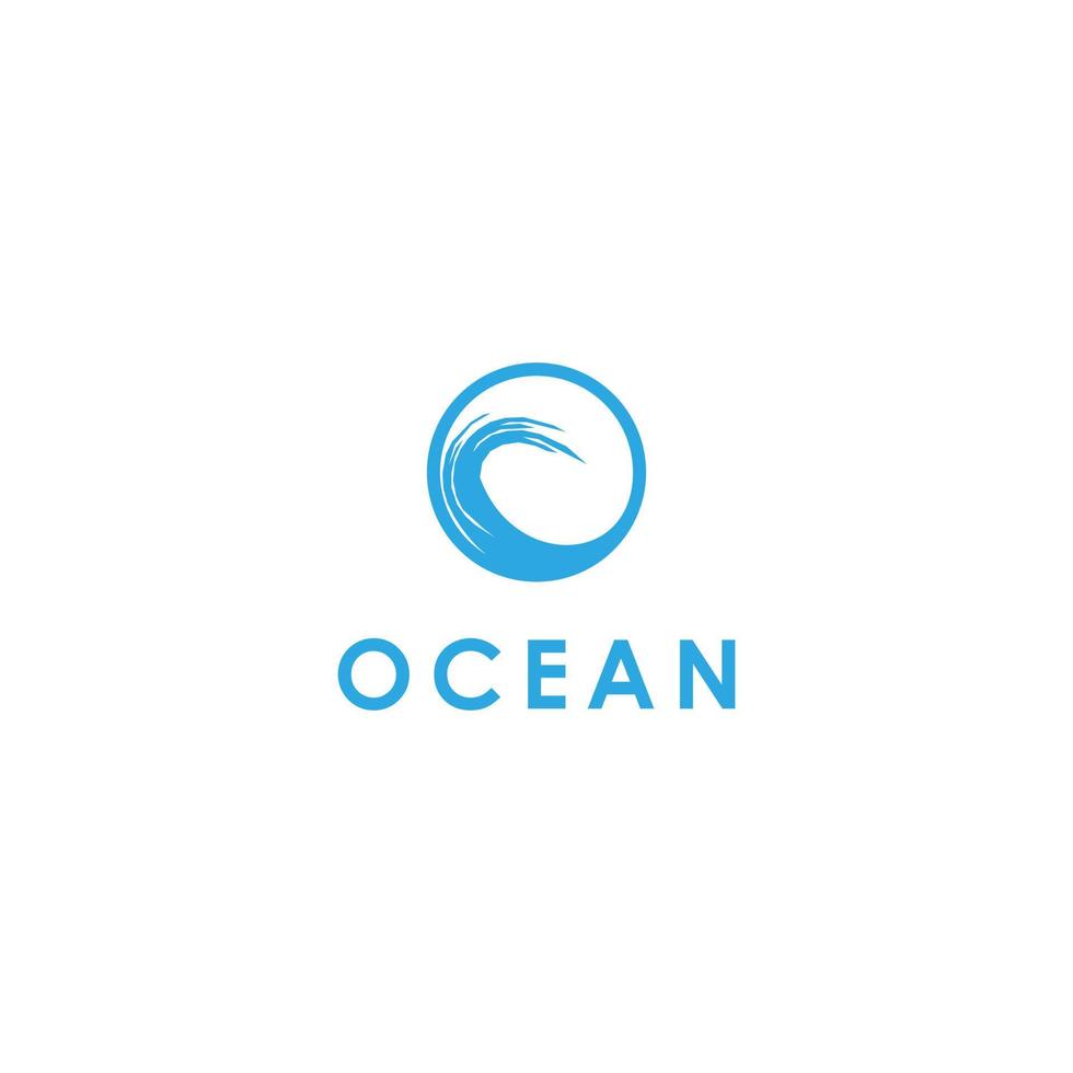 logotipo de las olas del océano azul vector