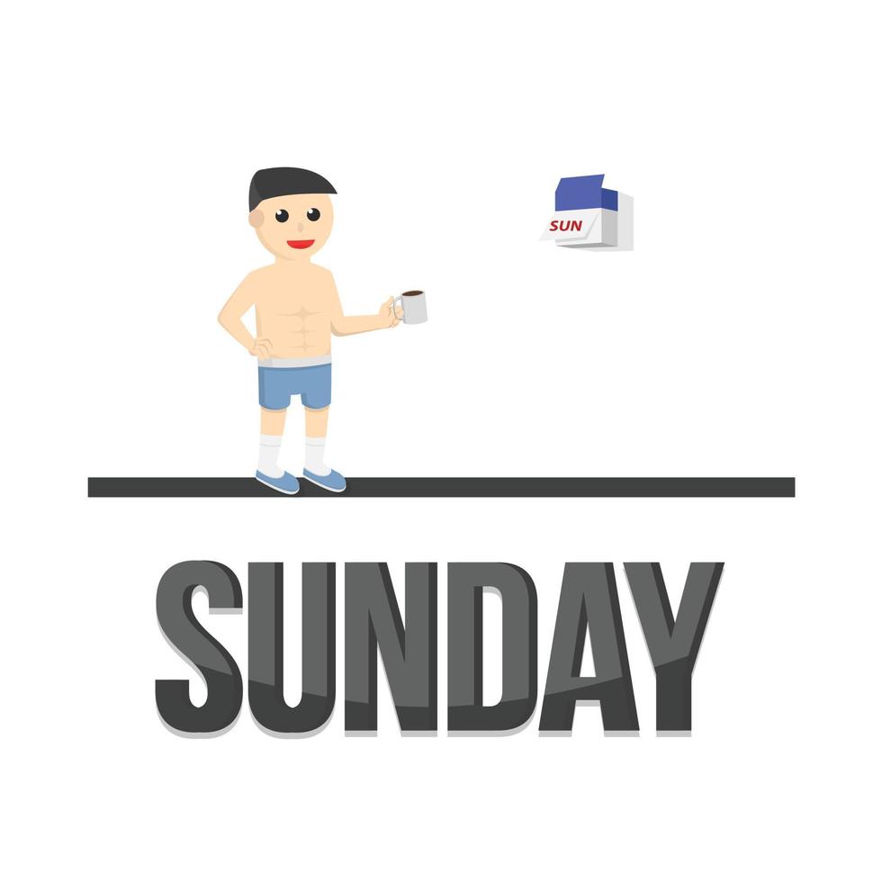 business sunday design character on white background vector