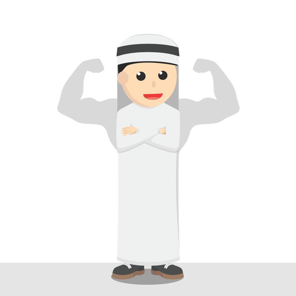businessman arabian muscular shadow design character on white background vector