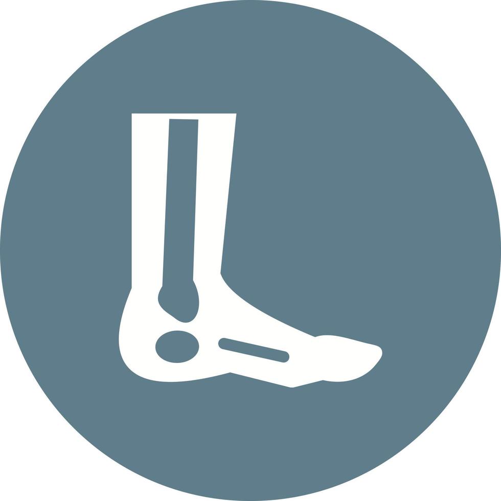 Foot Skeleton Circle Background Icon vector