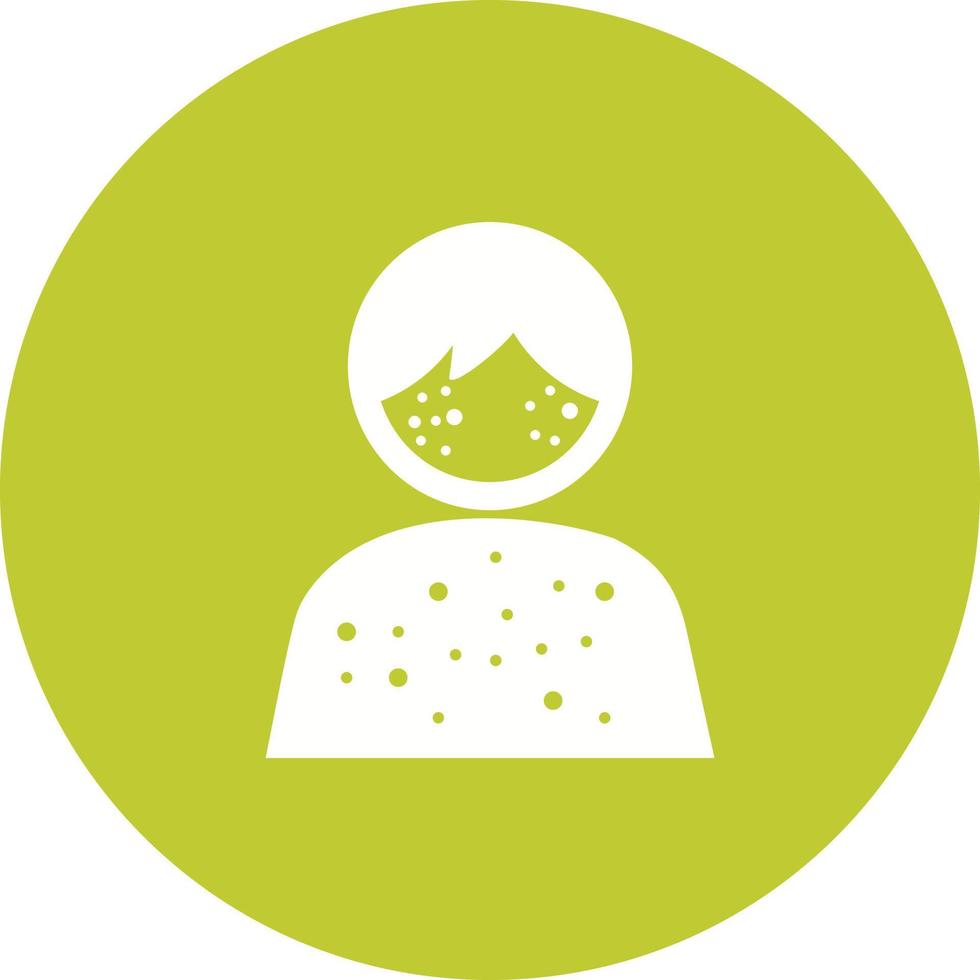 Boy with Measles Circle Background Icon vector