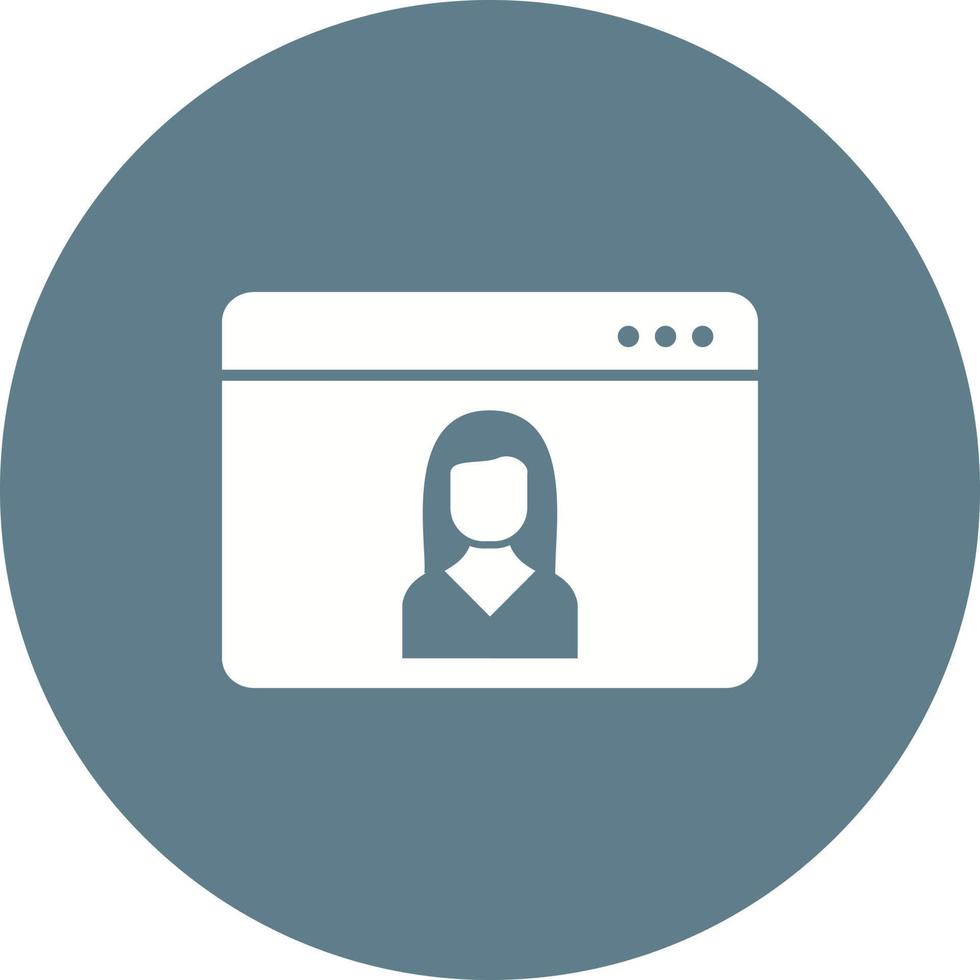 Female Visitor Circle Background Icon vector