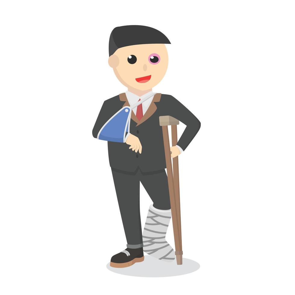 businessman battered and sick design character on white background vector