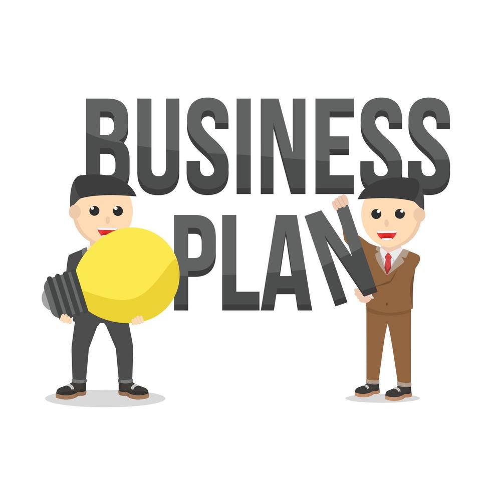 business plan design character on white background vector