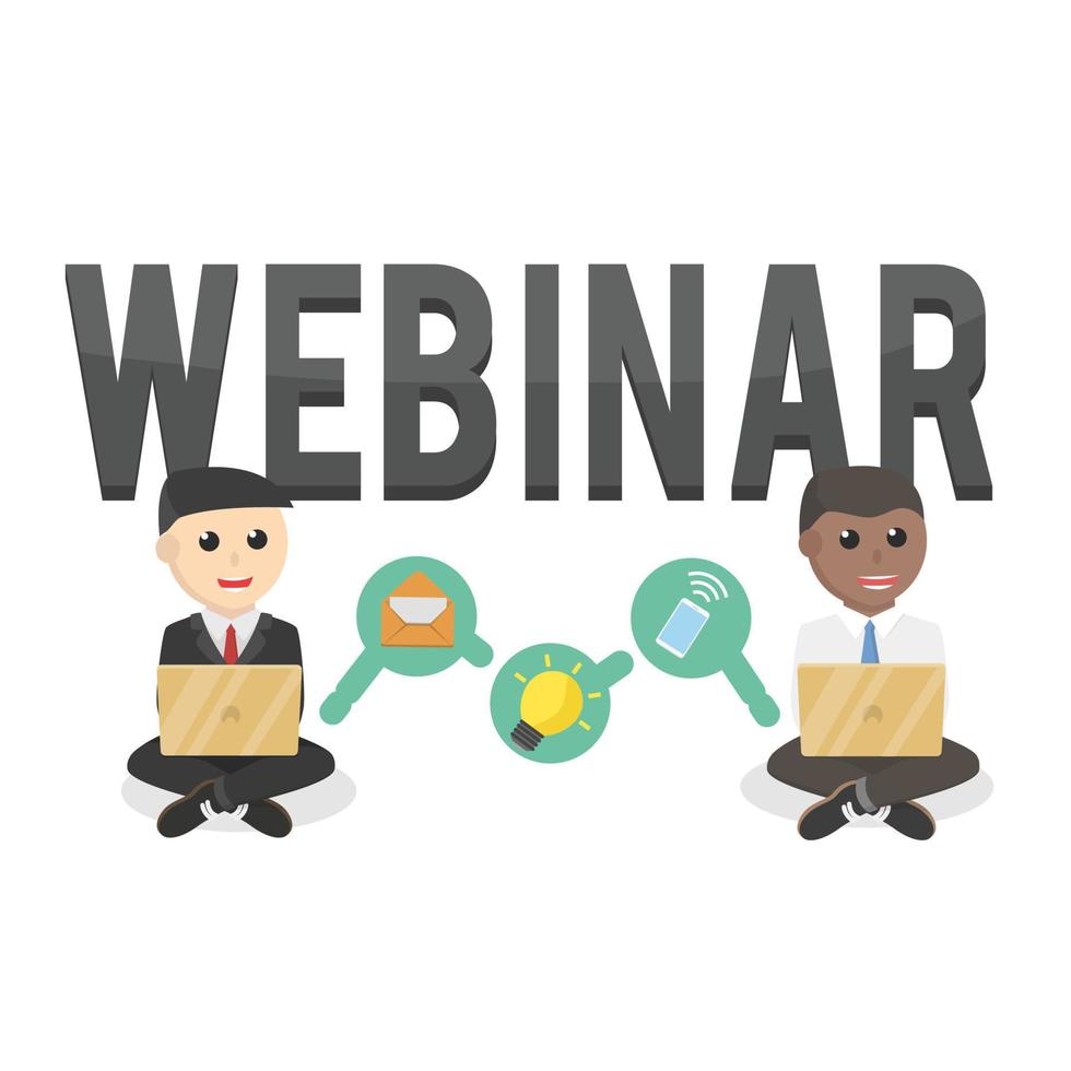 business webinar design character and on white background vector