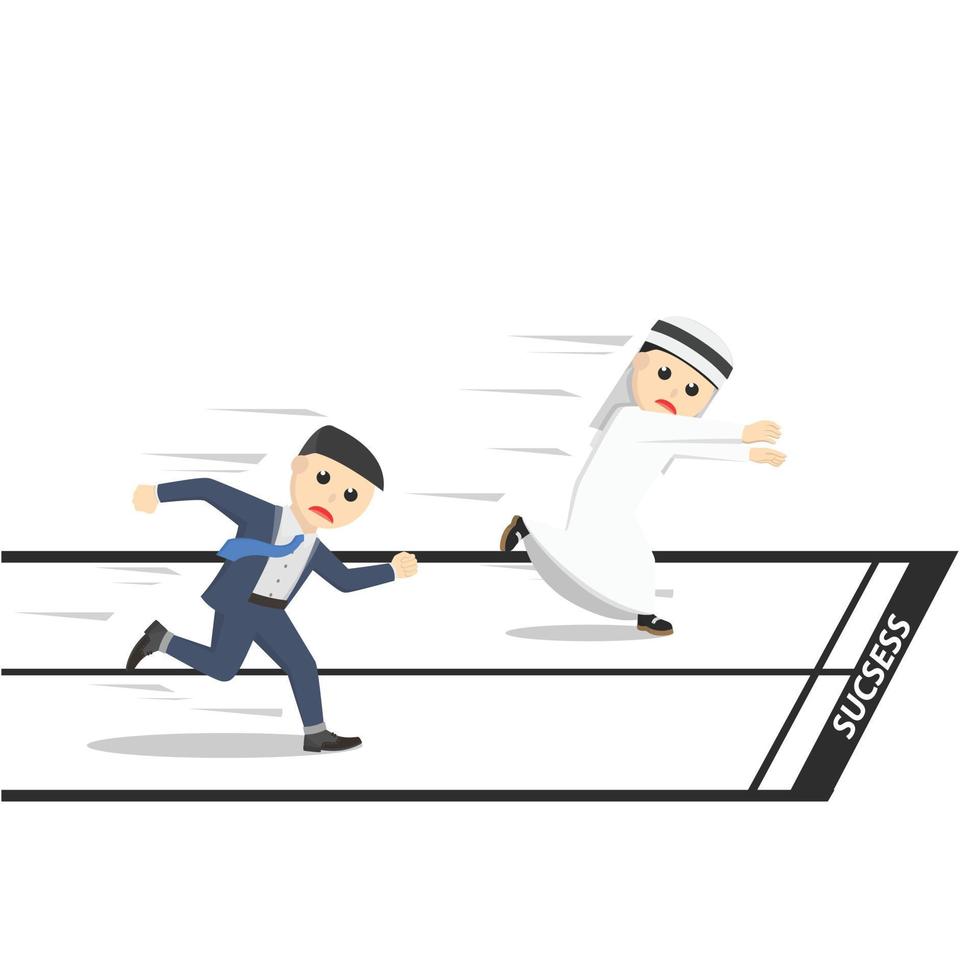 businessman arabian vs other enrepreneur design character on white background vector