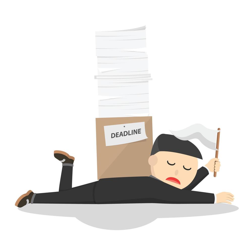 businessman giving up for deadline design character on white background vector