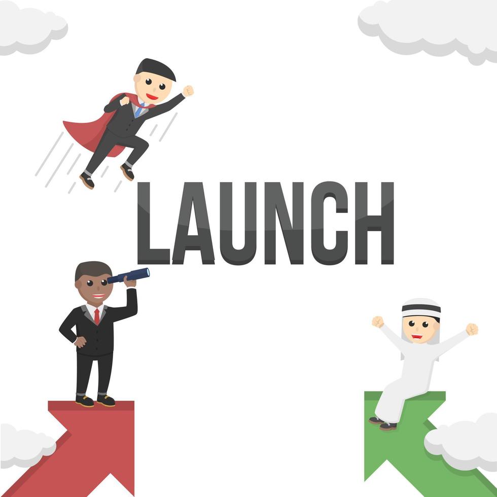 business launch design on white background vector