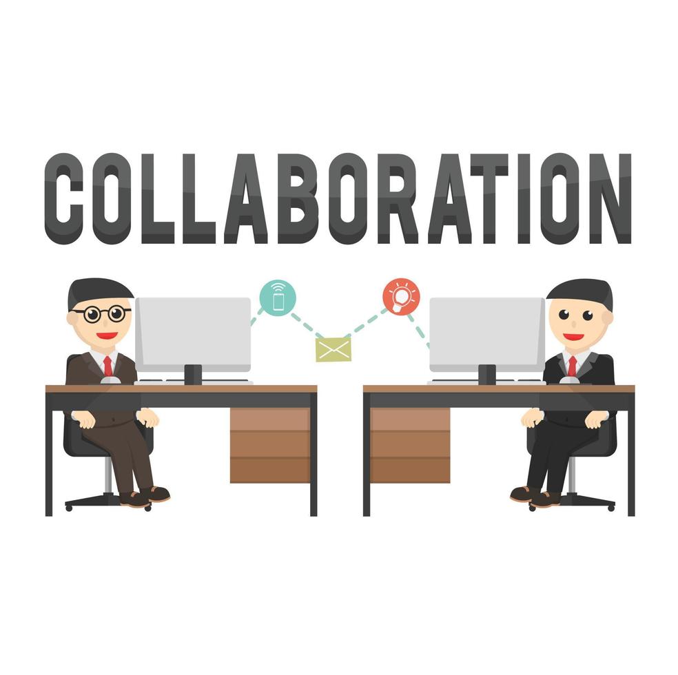 business letter collaboration design character vector