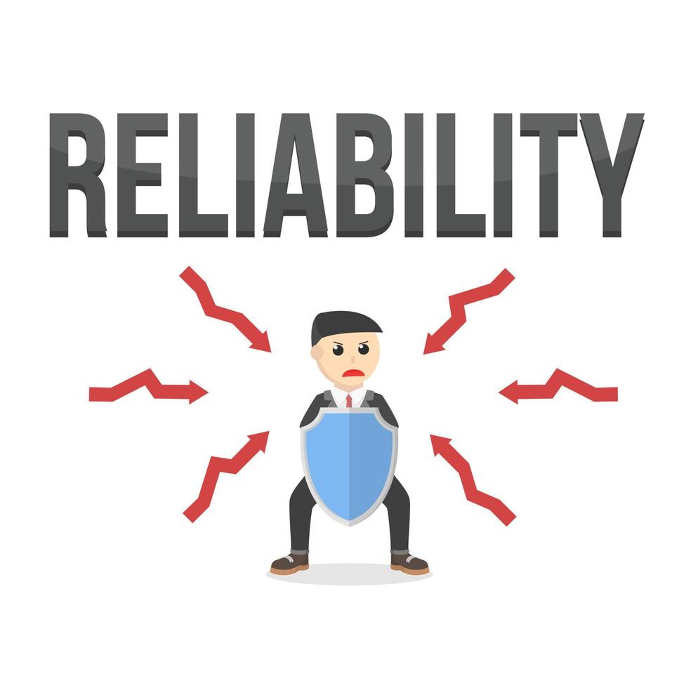 business reliability design latter and character on white background vector