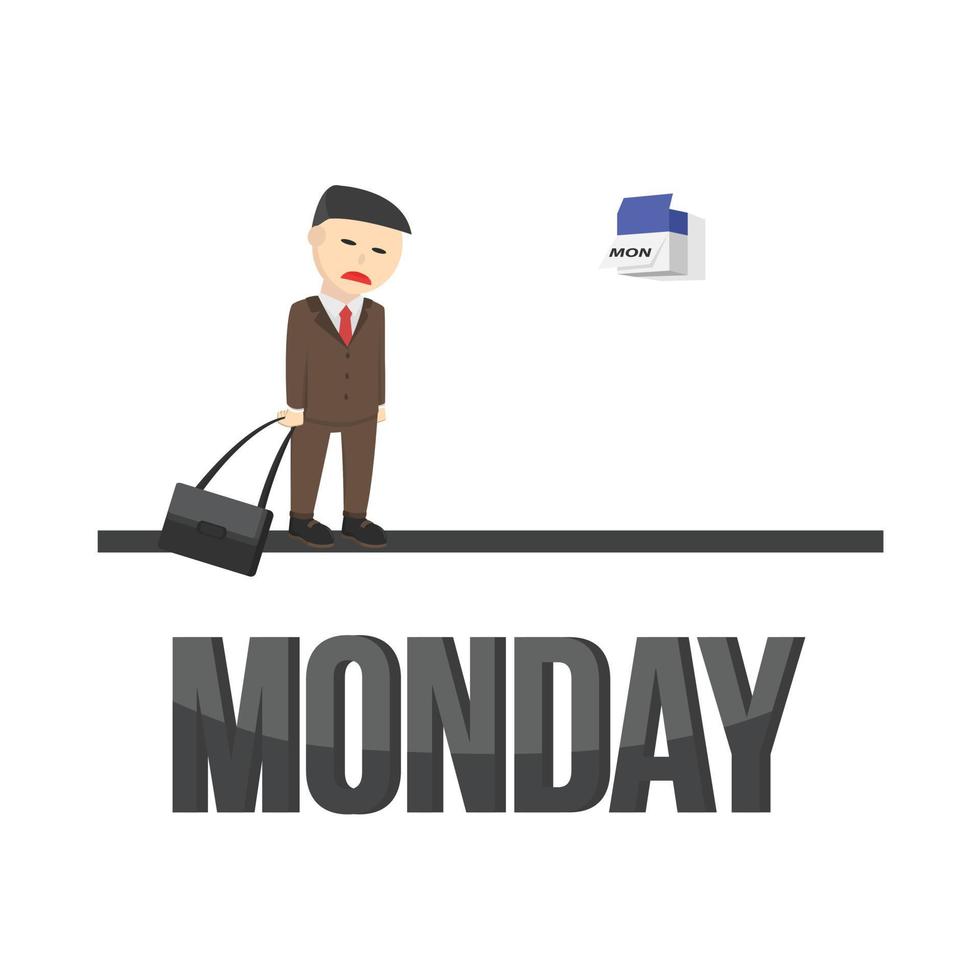 business monday design character on white background vector